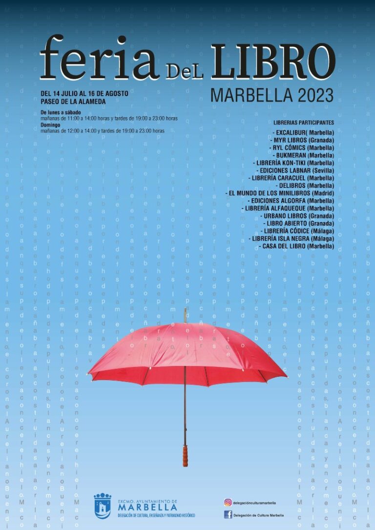 Marbella celebrará la Feria del Libro desde mañana y hasta el 16 de agosto